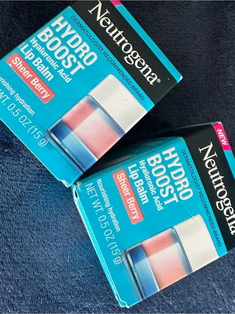 Neutrogena Hydro Boost Sheer Berry Lip Balm - Blue and Pink Packaging